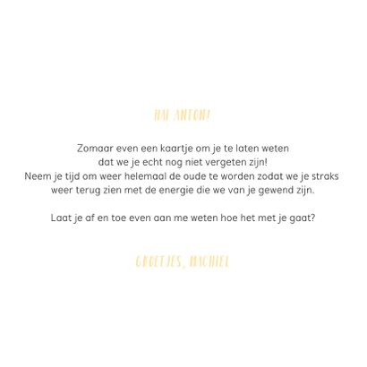 Vierkant kaartje met een gezicht van een Giraffe, groetjes! 2
