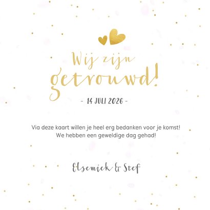 Vierkante fotocollage bedankkaart huwelijk met 8 foto's 3