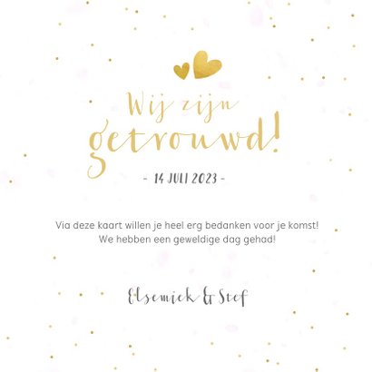 Vierkante fotocollage bedankkaart huwelijk met 8 foto's 3