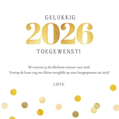 Vierkante fotocollage nieuwjaarskaart met 4 eigen foto's 3