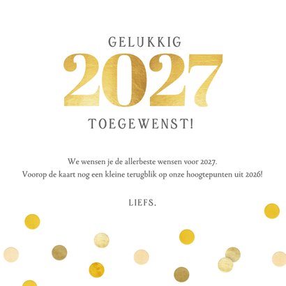 Vierkante fotocollage nieuwjaarskaart met 4 eigen foto's 3