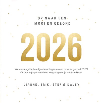 Vierkante fotocollage terugblik 2026 kerstkaart met 8 foto's 3