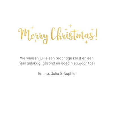 Vierkante kerstkaart met fotocollage met 6 foto's en goud 3