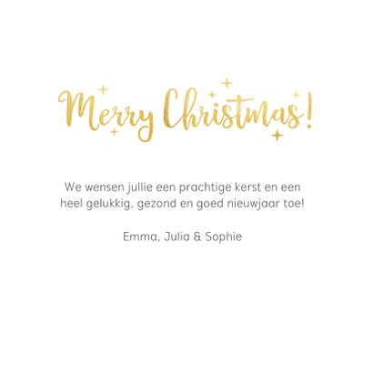 Vierkante kerstkaart met fotocollage met 6 foto's en goud 3