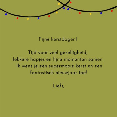 Vierkante kerstkaart met zwarte katjes in een kerstboom 3