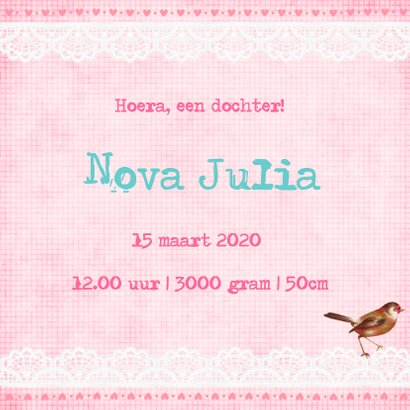 Vintage Geboortekaartje Nova 3