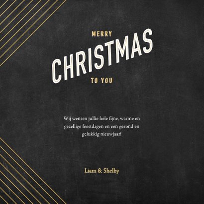 Vintage kerstkaart gouden patroon en typografie 3