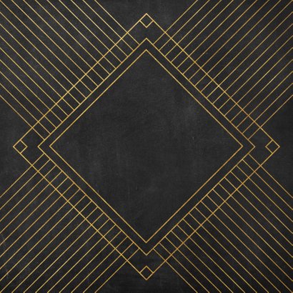 Vintage kerstkaart gouden patroon en typografie Achterkant