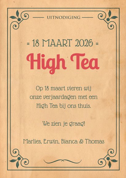 Vintage poster High Tea 1LS3 3