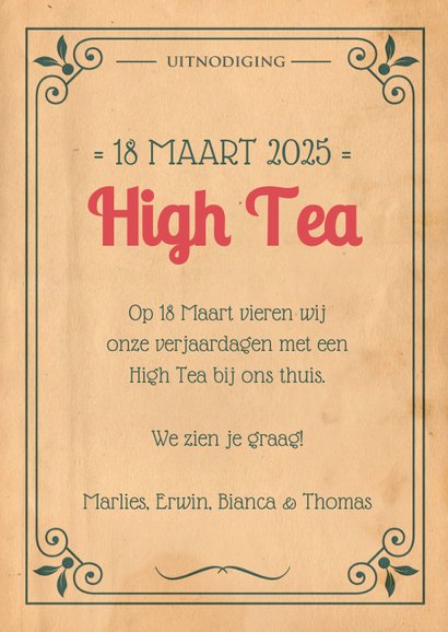 Vintage poster High Tea 1LS3 3