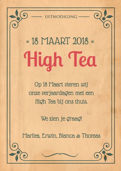 Vintage poster High Tea 1LS3 3