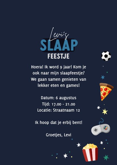 VIP ticket slaapfeestje games voetbal en sterren 3