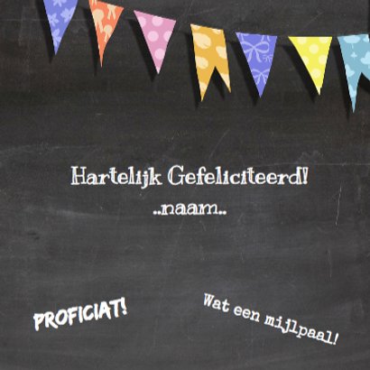 Vlaggetjes, krijtbord en 50 3