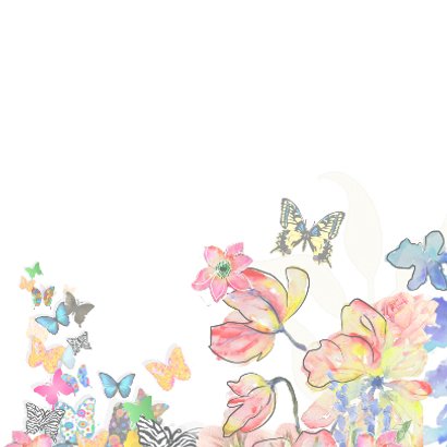 Vlinders en bloemen verjaardags 2