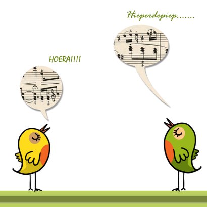 Vogelkaart met noten en tekst 3
