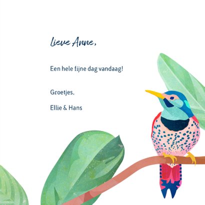 Vogels & bloemen felicitatie 3