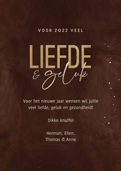 Voor 2022 veel liefde en geluk geometrisch hart kerstkaart 3