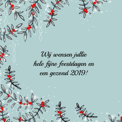 Vosje met bolhoed kerstkaart 2