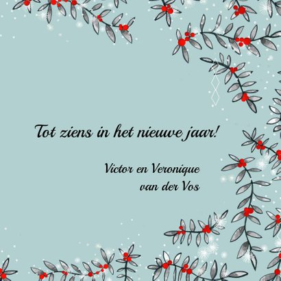 Vosje met bolhoed kerstkaart 3