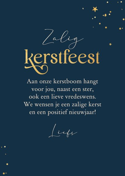 Vredesduif op christelijke kerstkaart sterren goud 3