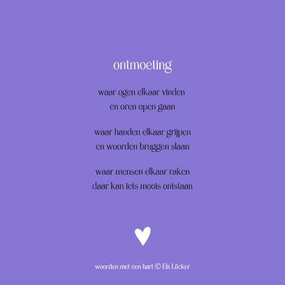 Vriendschap gedicht ontmoeting 2