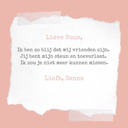 Vriendschap kaart: woordenboek style 3