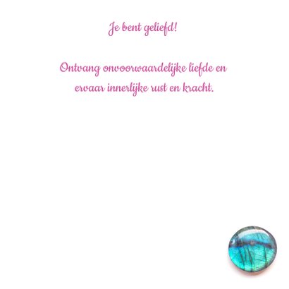 Vriendschapskaart feel the love met roos en edelstenen 3