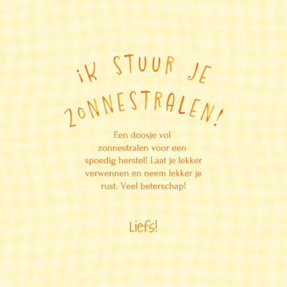Vrolijk beterschapskaartje 'ik stuur je zonnestralen' 3