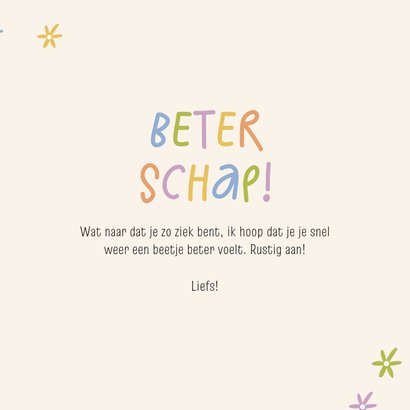 Vrolijk beterschapskaartje kleine bloemetjes kleurrijk 3