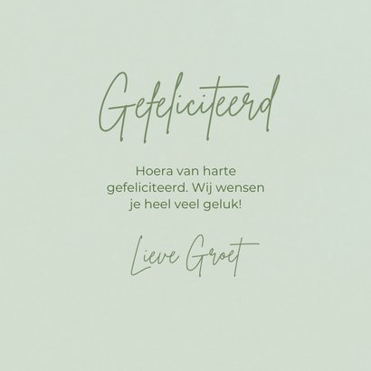 Vrolijk felicitatiekaartje groen met lachend bloemetjes 3