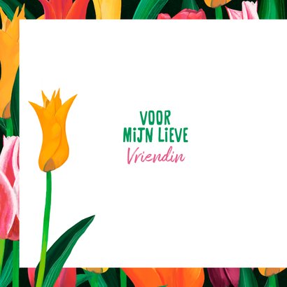 Vrolijk gekleurde kaart met tulpen 2