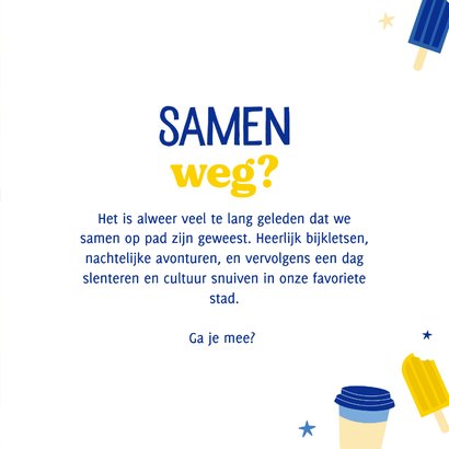 Vrolijk kaartje patroon zomer reizen samen weg? 3
