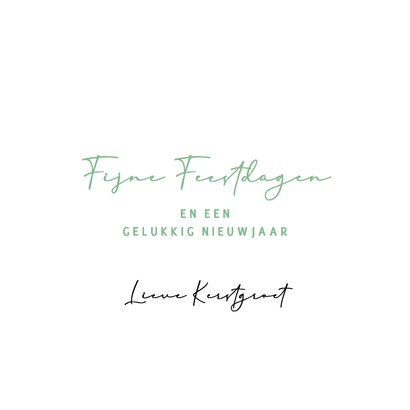 Vrolijk kerstkaartje met typografie in goud en groen 3