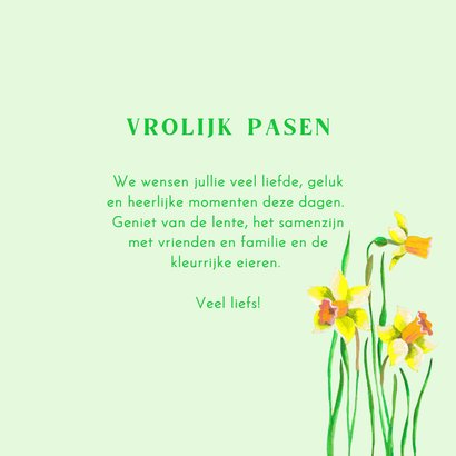 Vrolijk Pasen meisje narcissen 3