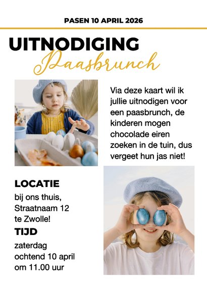 Vrolijk pasen tijdschrift uitnodiging 3