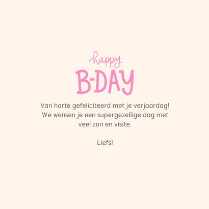 Vrolijk verjaardagskaartje gestreept happy bday typografie 3