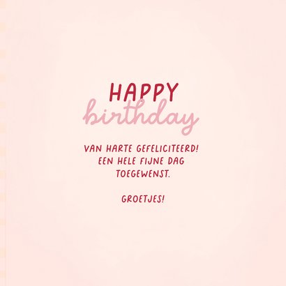 Vrolijk verjaardagskaartje met strik en ruitjes 3