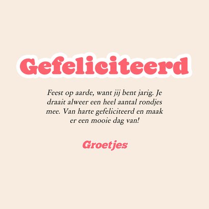 Vrolijk verjaardagskaartje met wereldbolletje met feesthoed 3