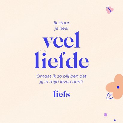 Vrolijk wenskaartje veel liefde met bloemetjes 3