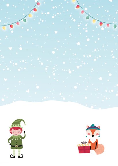 Vrolijke aftelkalender tot kerstmis voor kinderen Achterkant