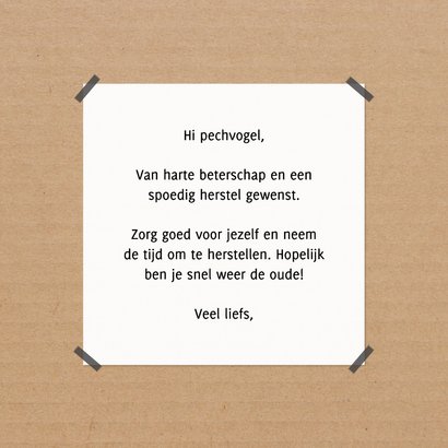 Vrolijke beterschapskaart kraftlook met illustratie schaapje 3