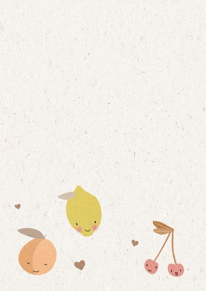 Vrolijke beterschapskaart met schattig fruit 2