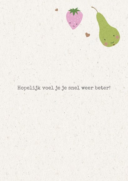 Vrolijke beterschapskaart met schattig fruit 3
