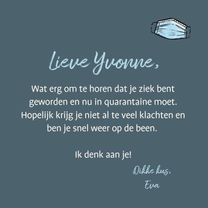 Vrolijke beterschapskaart van cactus met mondkapje op 3