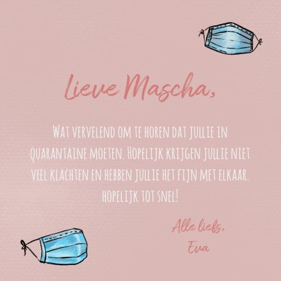 Vrolijke beterschapskaart van cactussen met mondkapjes 3