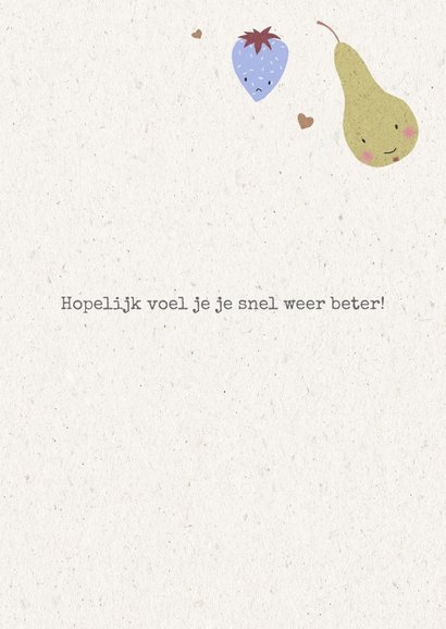 Vrolijke beterschapskaart voor een jongen met fruit 3