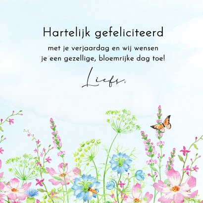 Vrolijke bloemenweide met vlinders 3