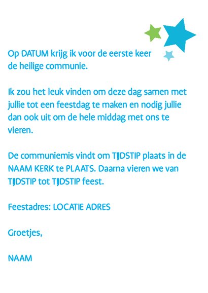 Vrolijke communiekaart jongen 3