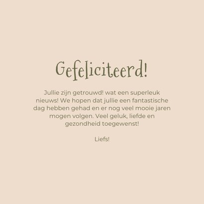 Vrolijke felicitatiekaart jullie zijn getrouwd folk 3