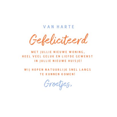 Vrolijke felicitatiekaart verhuizen met plant en papegaaien 3